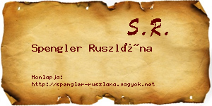 Spengler Ruszlána névjegykártya
